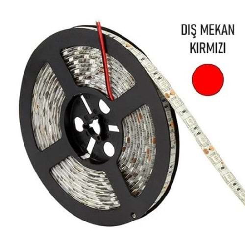 100408 Su Geçirmez Dış Mekan Kırmızı Şerit Led 5 Metre