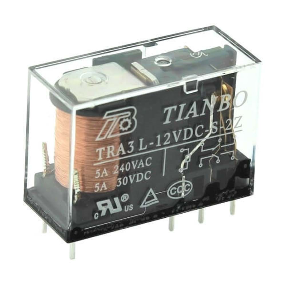 TRA3-L-12VDC-S-2Z 12V Çift Kontak 8 Pin Röle