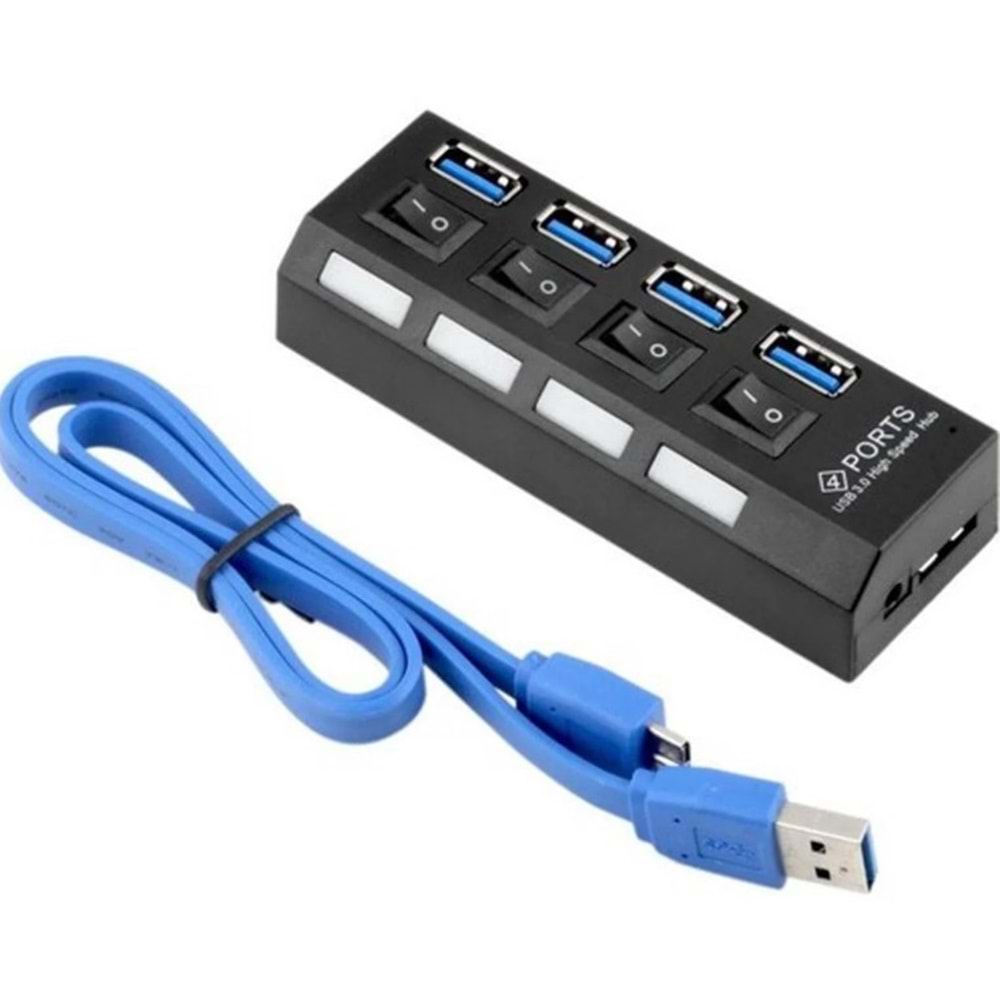 S-802G 4 Port USB 2.0V Anahtarlı Işıklı USB Çoklayıcı