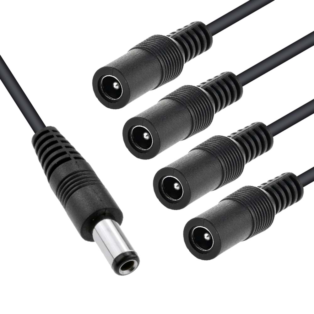 FK0075 1xErkek-4xDişi 5.5x2.5mm Power Kablo Çoklayıcı