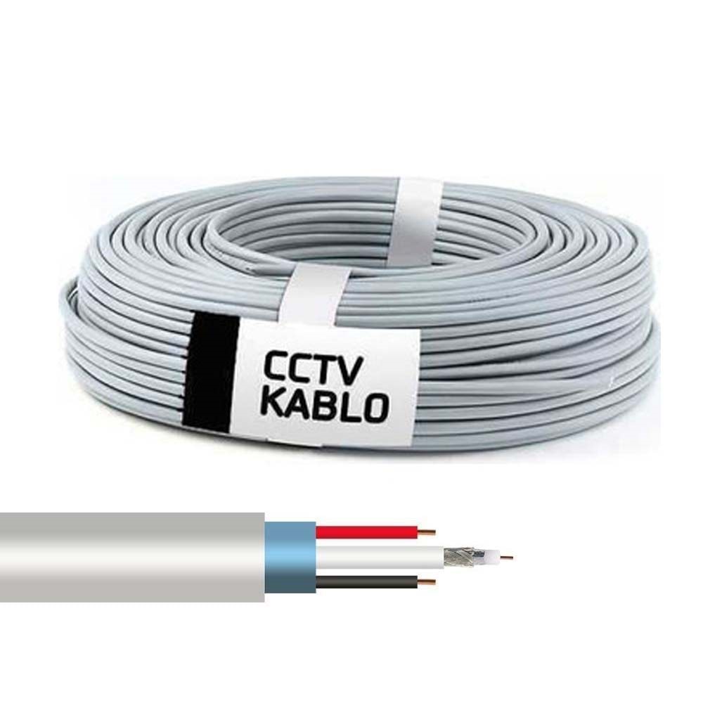CCTV U/2 2+1(2x0.50)mm² Bakır Koaksiyel Kamera Kablosu