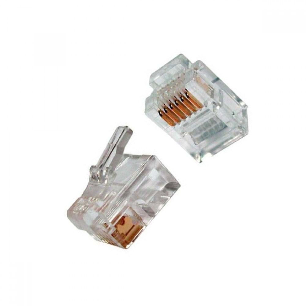 NTP RJ11(RJ12) 6 Pin Cat 3 Jak (10 Adet)