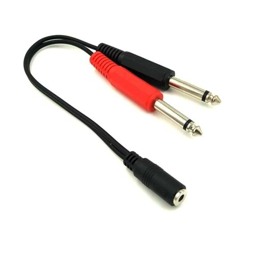 3.5 Stereo Erkek 2x6.3mm Dişi Jack