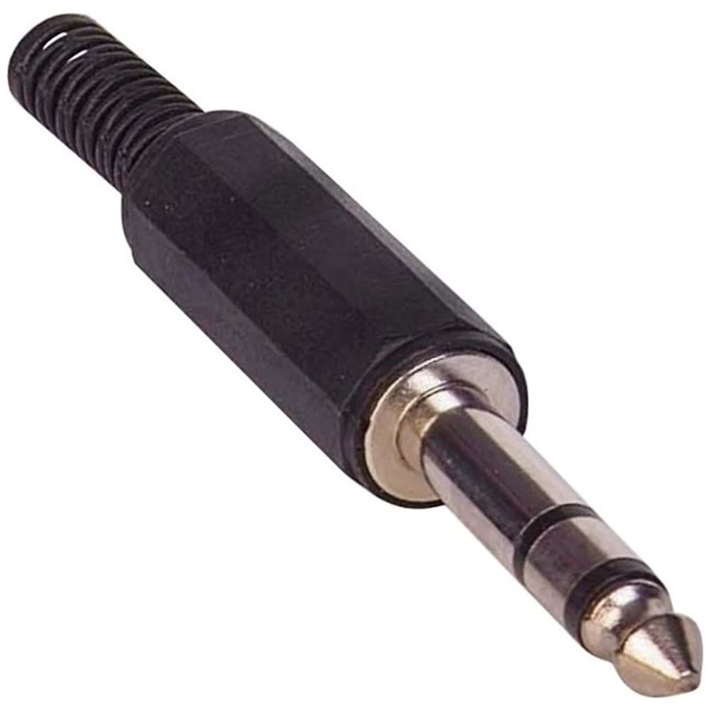 6.3mm 11 Cm Stereo Siyah Plastik Jak