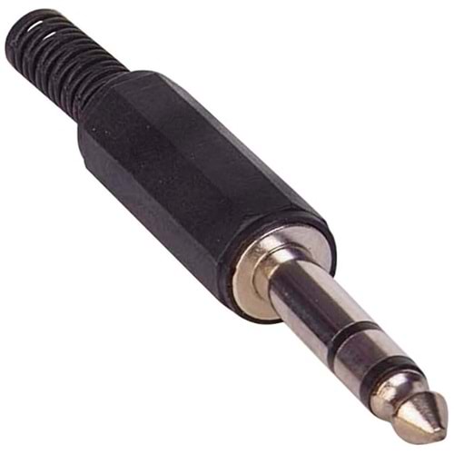 6.3mm 11 Cm Stereo Siyah Plastik Jak