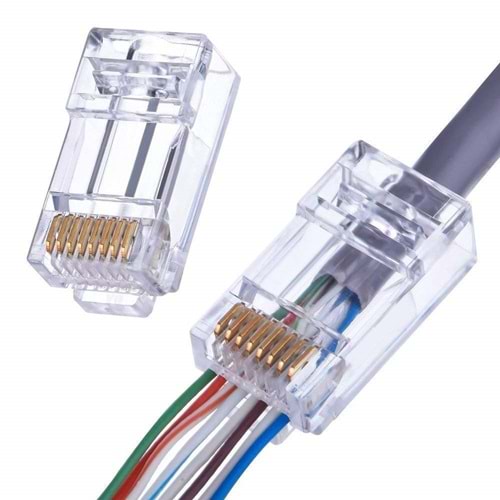 NTP 005X 8P8C Cat6 EZ(Delikli) RJ45 Plug - 100 Adet