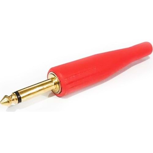 8297 6.3mm Mono Jack Plastik - Kırmızı