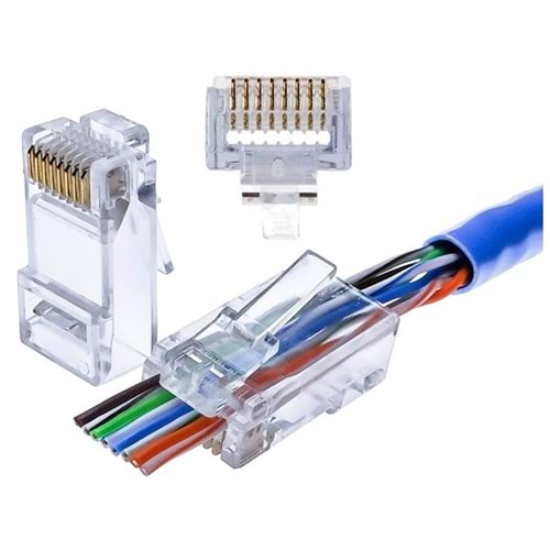 F0811 Cat6 EZ/Delikli Plug - 100 Adet