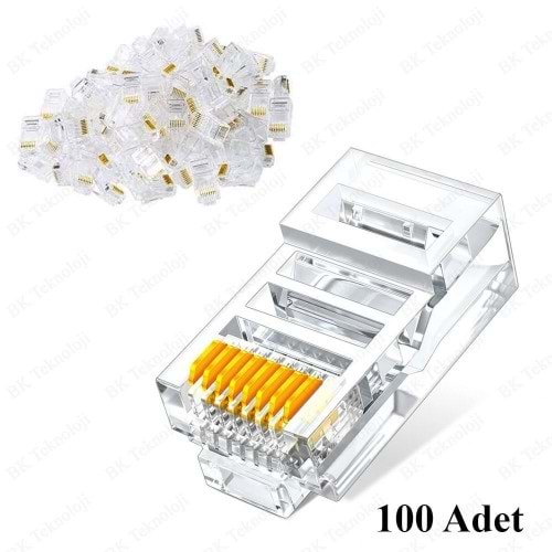 Cat6 RJ45 Plug 8P8C - 100 Adet