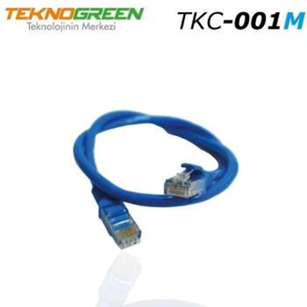 TKC-001M 1m. Cat6 Kablo Mavi