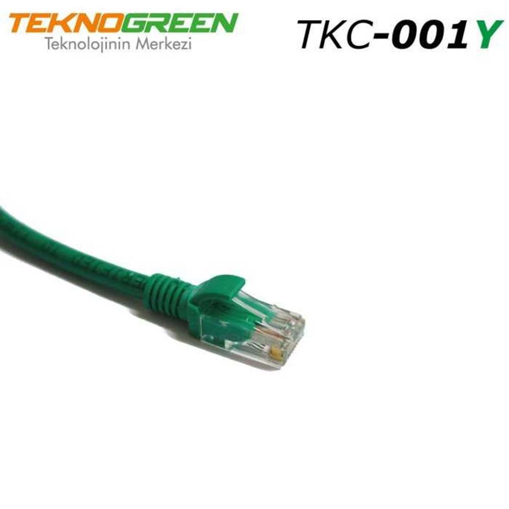 TKC-006Y 0.6m. Cat6 Kablo Yeşil