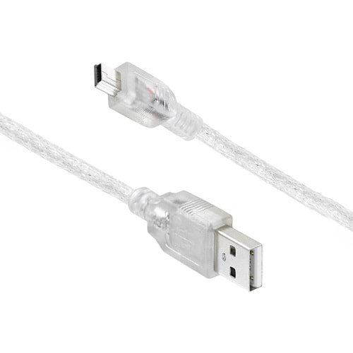 PM-16731 USB 2.0 Şeffaf Usb 5 Metre Mini 5 Pin Kablo