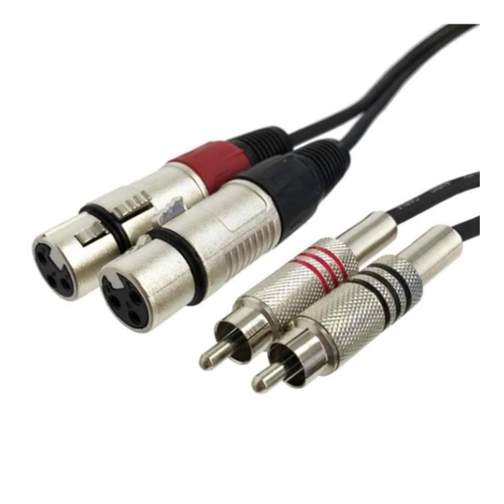 TKS-1105 2*XLR Erkek-2*RCA Erkek Kablo 5 Metre