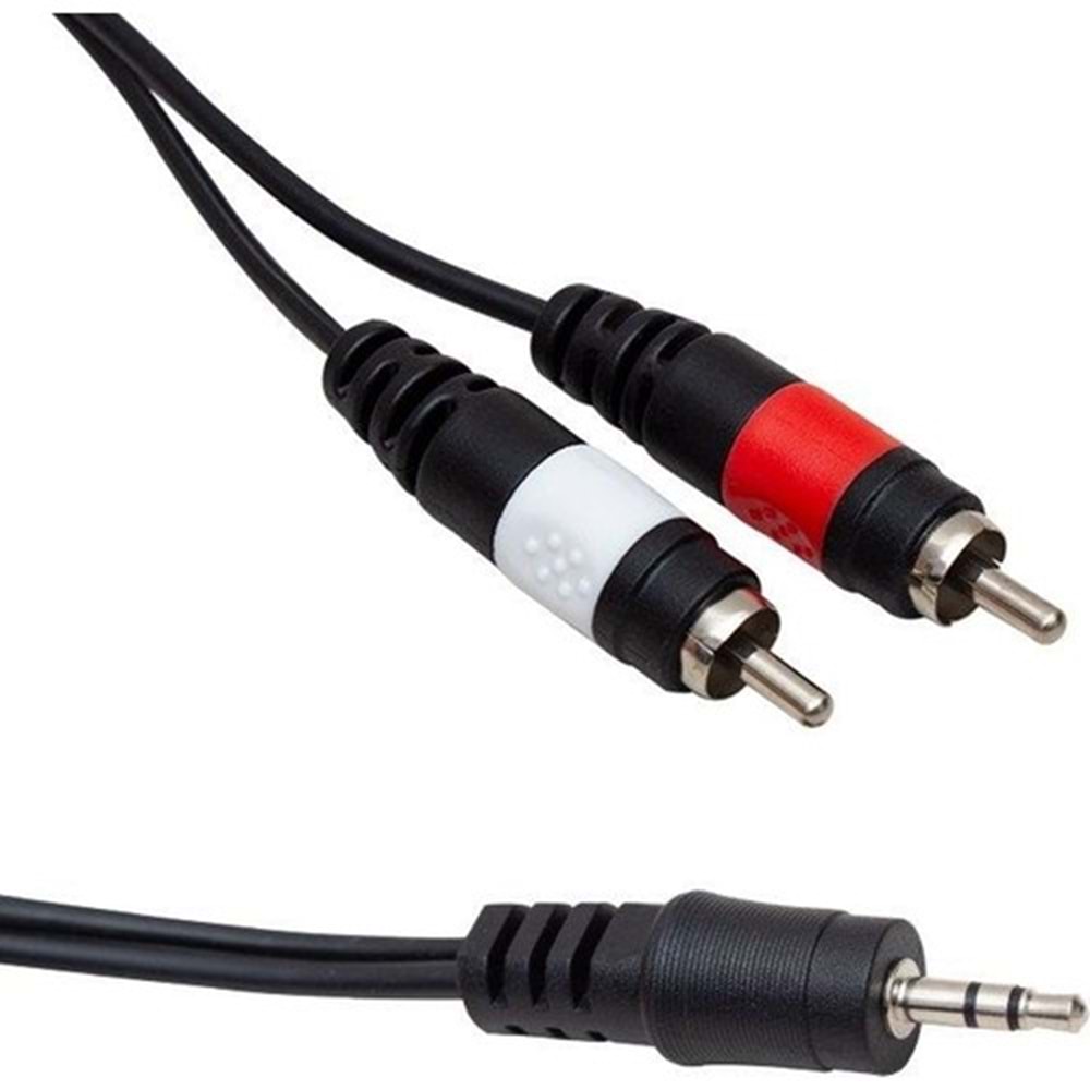 PM-4283 2*RCA-3.5mm Stereo 1.5mt Kablo