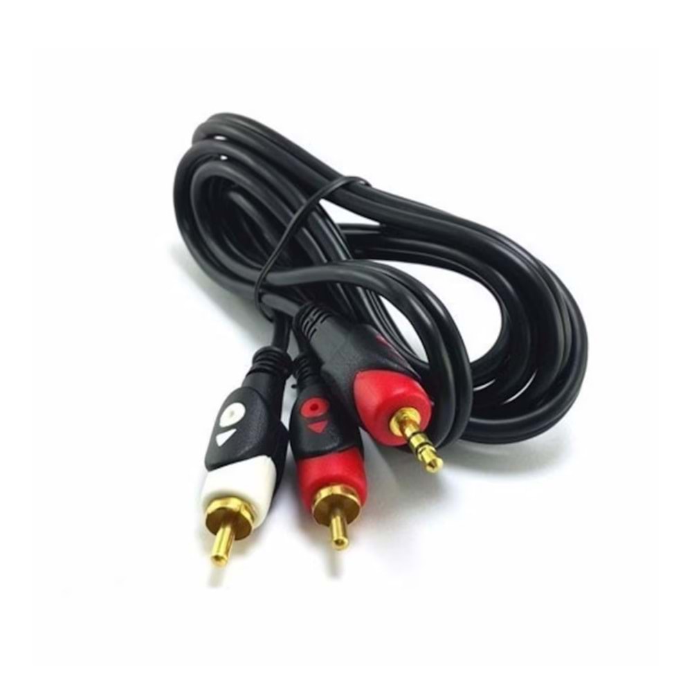 FKT96 3.5mm Stereo Erkek-2*RCA Erkek 1.5mt Gold Kablo