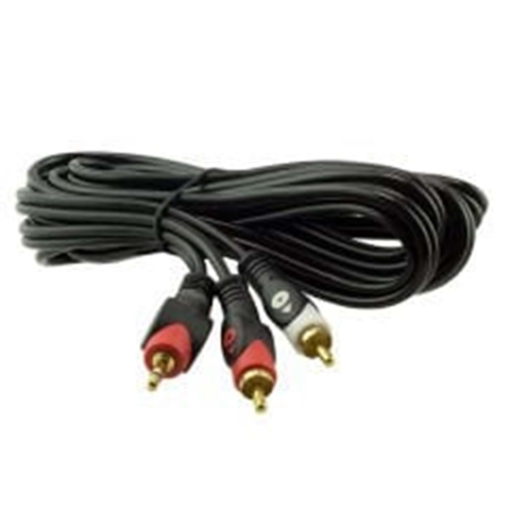 3.5mm - 2*RCA Stereo Gold 1.5mt Kablo