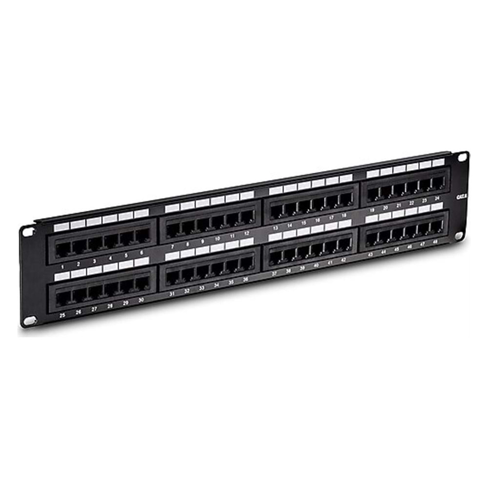 PP48C6K 48 Port UTP Dolu Arkalıklı Patch Panel
