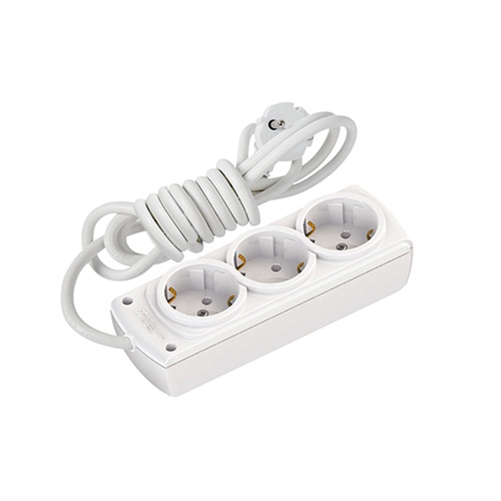 Multi-Let Topraklı 3'lü Grup Priz 3mt